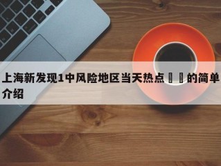上海新发现1中风险地区当天热点㊙️的简单介绍