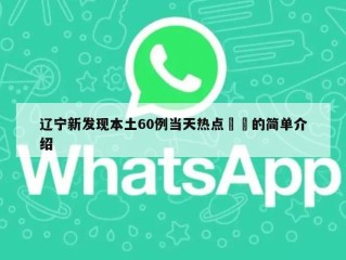 辽宁新发现本土60例当天热点㊙️的简单介绍